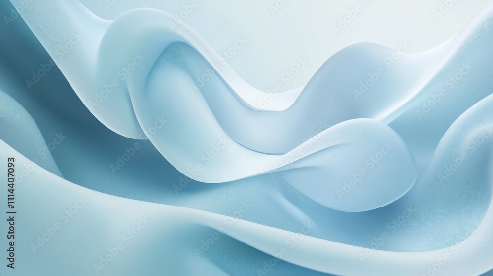 Poster elegant light blue abstract design with glowing nodes and fluid textures, emphasizing digital techno