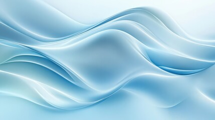 Obraz premium Elegant light blue abstract design with glowing nodes and fluid textures, emphasizing digital technology themes