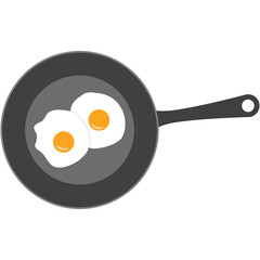 Fried egg in a frying pan. Vector illustration. National Sidewalk Egg Frying Day.