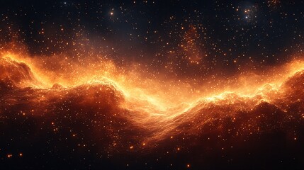 Obraz premium Cosmic Waves in Red and Black Background