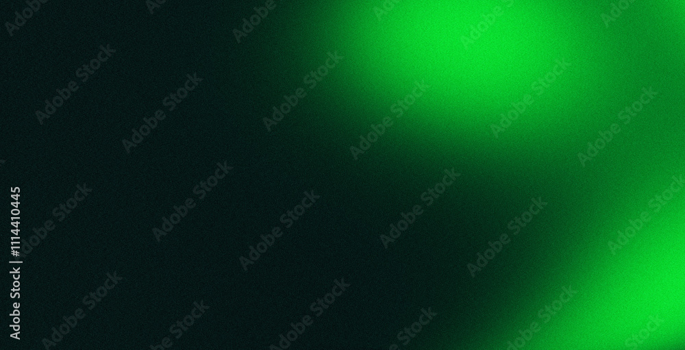 Wall mural green grainy color flow on a black background with noise texture effect, wide website banner header 