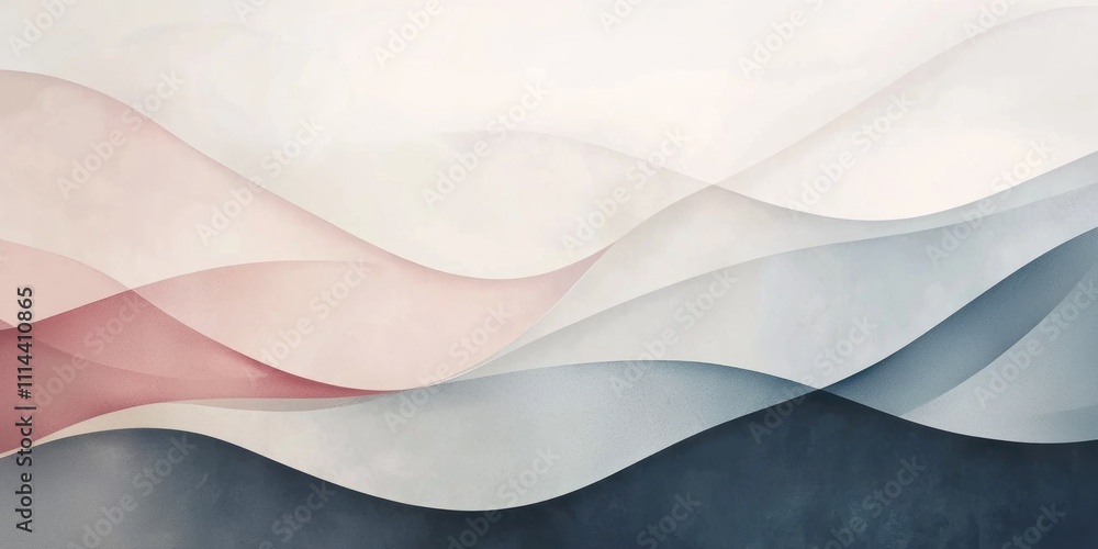 Poster a minimalist abstract modern background with muted tones and soft shapes for a calming and contempor