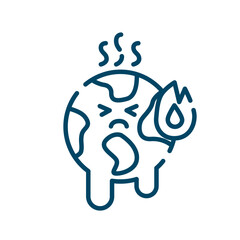 illustration icon of an global warming