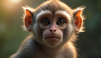 Photorealistic portrait of a Gibbon monkey showcasing ultra-realism with cinematic color grading in a natural environment