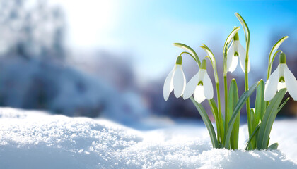 Erste Schneegl&ouml;ckchen im Winter 