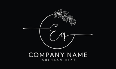 EQ Q E initial signature logo template vector
