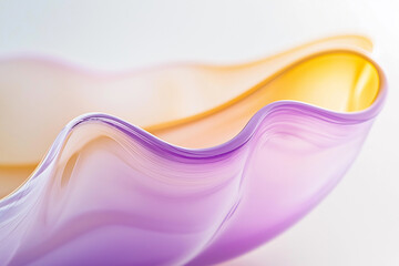 Fototapeta premium White background, purple and yellow gradient lines, flat style, close-up, glass texture. generative AI