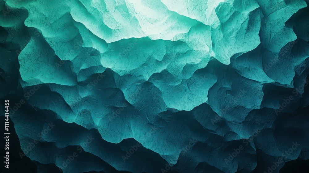 Aufkleber abstract futuristic background with gradient texture and layered forms in shades of blue and green