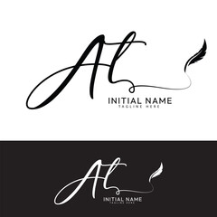  AT T A initial signature logo template vector