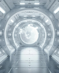 Obraz premium futuristic and clean stage blank center background