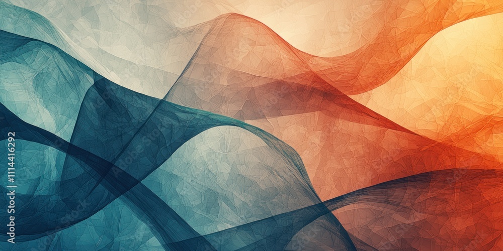Aufkleber a stylized abstract nature background with soft lines and geometric forms, evoking the essence of na
