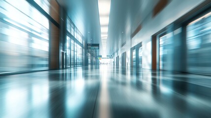 Fototapeta premium Business tradeshow, job fair, or stock market background with blur. Conceptual background for marketing advertisements for companies, organizations, or malls
