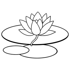 Water Lily on a Pond - Vector Art