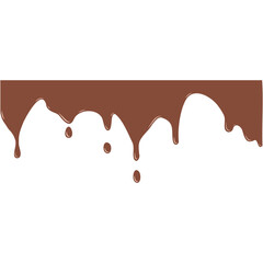 Chocolate dripped. Sweet flowing liquid food with splashes.  Brown liquid dessert, sweet drip melt.