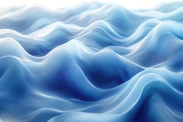 Fototapeta premium Close-up shot of a blue wavy surface, perfect for use in designs related to water or ocean themes