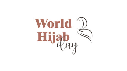 World Hijab Day Celebration,banner poster,greeting card,for social media posts. Islamic religious clothing. Web banner in flat style on white background.February 1.