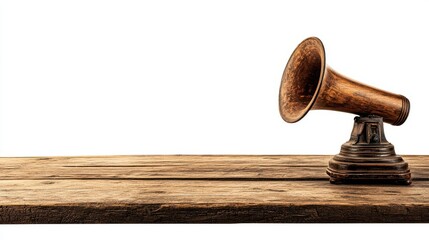 Vintage Speaker on Wooden Table with Nostalgic Feel