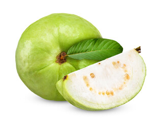 guava fruit isolated on white clipping path