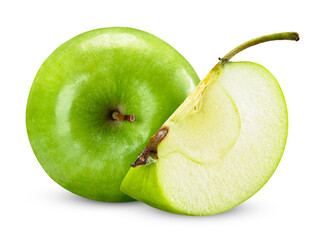 green apple isolated on white clipping path
