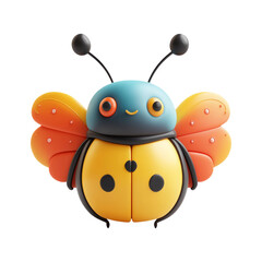 Obraz premium Colorful Cartoon Bee Character on Transparent Background
