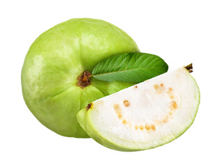 guava fruit isolated on white clipping path