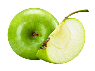 green apple isolated on white clipping path
