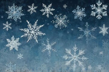 snowflakes, christmas background with snowflakes, snowflakes on blue background
