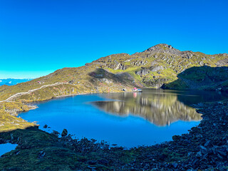 Landscape view of Timbung lake in Taplejung, Nepal.