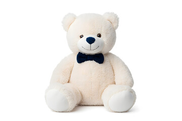 Obraz premium White teddy bear toy, isolated on white background