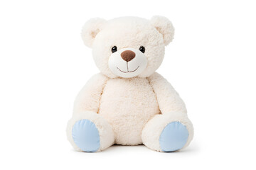 Obraz premium White teddy bear toy, isolated on white background