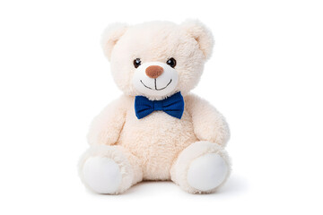 Obraz premium White teddy bear toy, isolated on white background