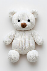 White teddy bear toy, isolated on white background