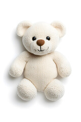 Obraz premium White teddy bear toy, isolated on white background