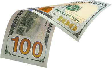 100 Dollar Note Isolated On a White Background, One Hundred Dollar Currency Note Isolated On a...