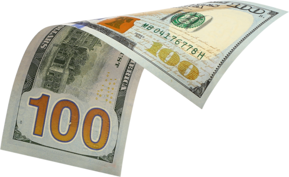 100 Dollar Note Isolated On a White Background, One Hundred Dollar Currency Note Isolated On a White Background, USA Currency Notes PNG, USA currency Notes Clipart 