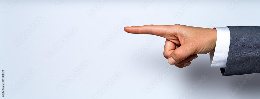 Poster minimal photostock of a data protection cyber security privacy business with woman hand pointing wit