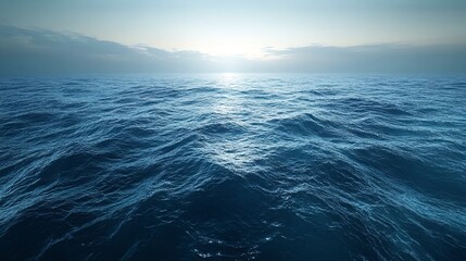 Fototapeta premium Vast Ocean Under Calm Blue Sky