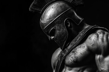 Close-Up of a Battle-Hardened Spartan's Face