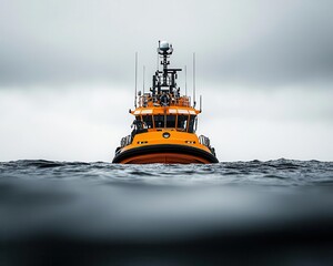 Selfdriving research vessel mapping the ocean floor autonomously, showcasing innovation in marine exploration