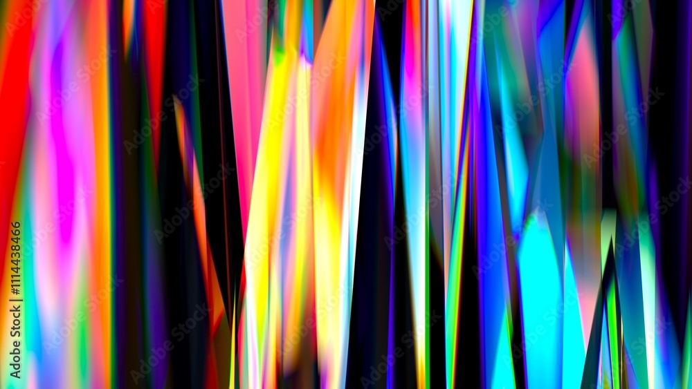 Aufkleber mesmerizing vibrant glowing light streaks and gradients flowing and blending on a dark background. d