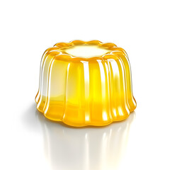 Yellow Jelly Candy, isolated on white background