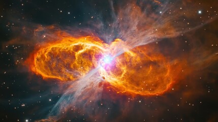 Fototapeta premium Stunning view of the Crab Nebula showcasing bright colors and dynamic gases in space