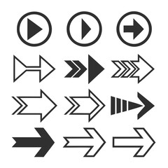 Arrow Icon pack Vector Silhouette Isolated on a transparent background