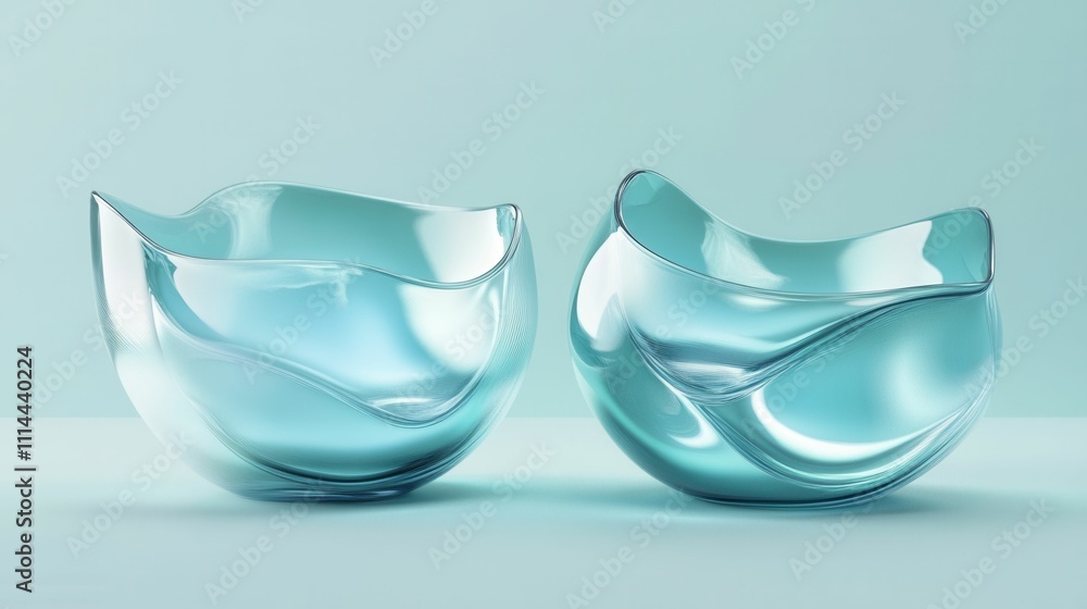 Poster 3d abstract background with y2k macro glass, holographic curved wave, and gradient design