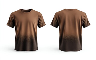 Showcasing a front and back view mockup of a t-shirt featuring a unique design in a studio setting for fashion marketing