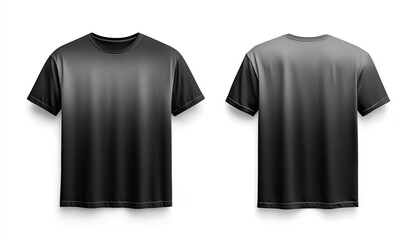 Display front and back mockup of a t-shirt featuring a design studio digital content neutral background dual perspective graphic art concept