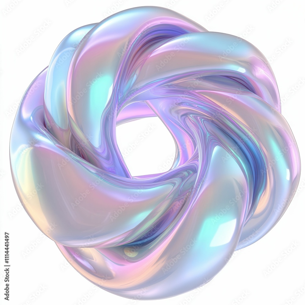 Poster White background  image featuring an abstract Holo 3D shape