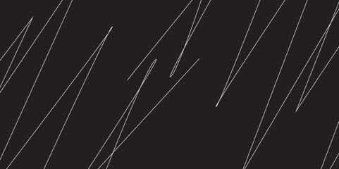 Abstract black and white geometric random chaotic lines with many squares and triangles shape. Metal grid isolated on the white background. Banner with geometric shapes, lines, stripes and triangles.