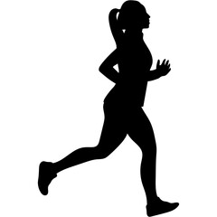 Run. Running men and women, vector set of isolated silhouettes. Silhouettes running. 