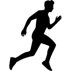 Run. Running men and women, vector set of isolated silhouettes. Silhouettes running. 